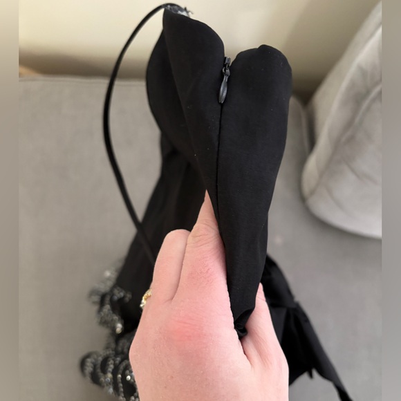 Hailey Logan By Adrianna Papell Mini Black Corset Ruffle Sparkle Dress Party - Picture 8 of 9